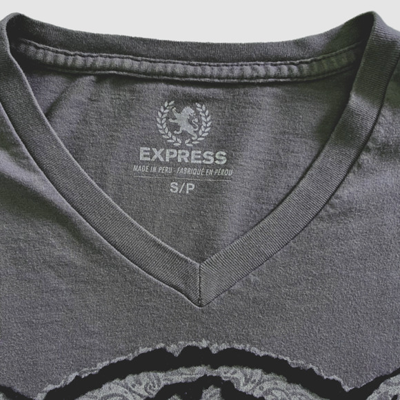 Express Men's Tiger Graphic T-shirt Gray - Size Small - Picture 3 of 5